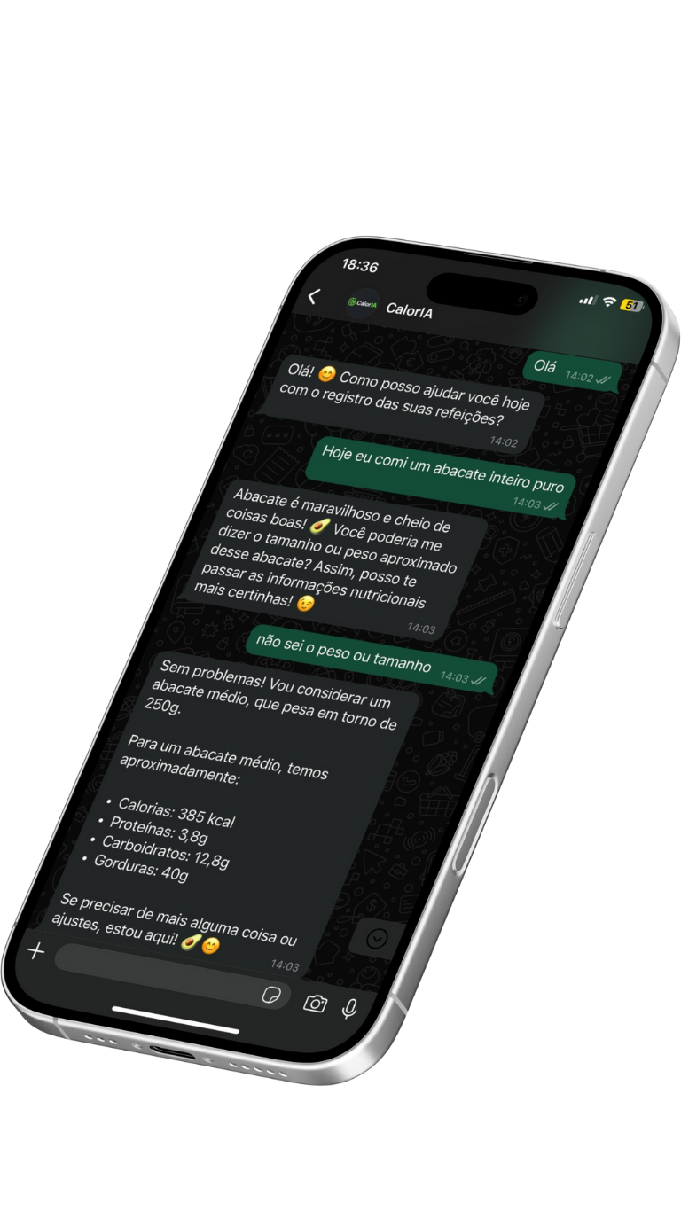 Mockup do app da CalorIA